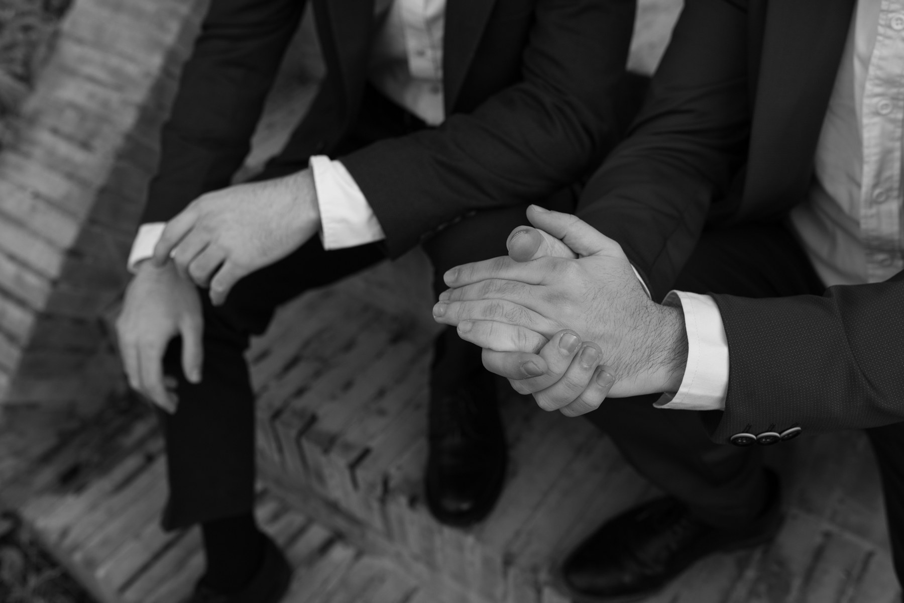 Detalle de las manos de los dos pianistas